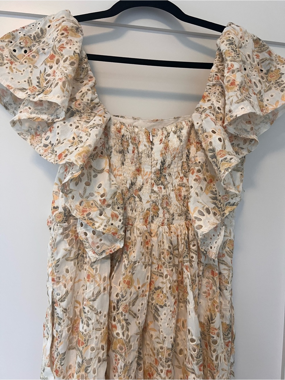 En Saison Cream and Yellow Floral Ruffle Maxi Dress - Picture 3 of 4